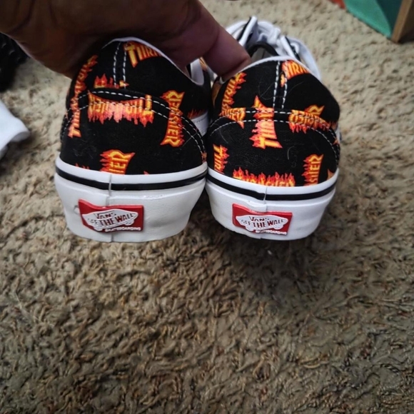 Vans Black and Orange Flame Sneakers - Picture 5 of 5